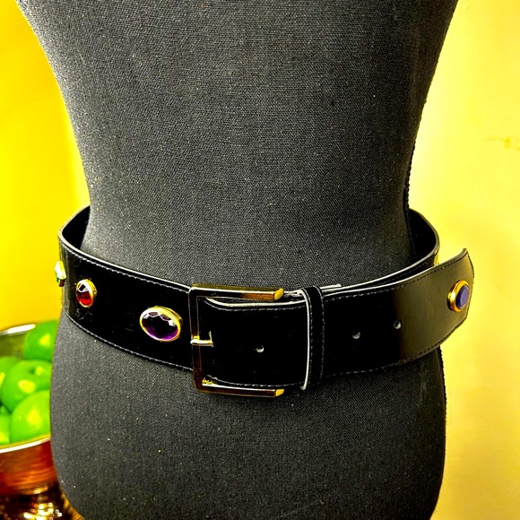 🔥🔥SOLD🔥🔥Vtg Bejeweled Studded Belt - Picture 2 of 5